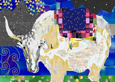Tibetan Cow Collage