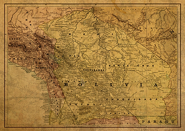 Bolivia Map 1892