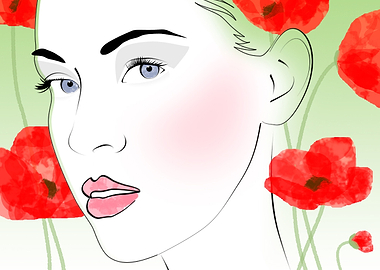 Portrait with poppies