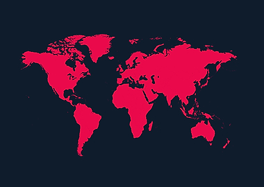 World map pink