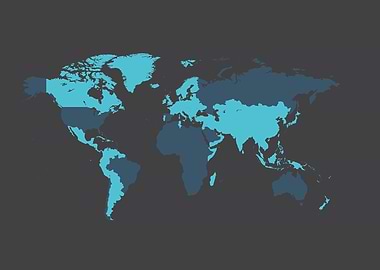 Workd map blue borders