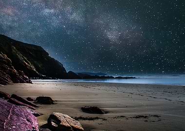 Evening Lit Beach Cliffs