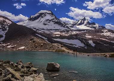 Clouds and sun over Alps
