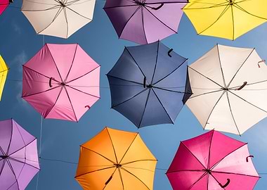 Umbrellas over the sky