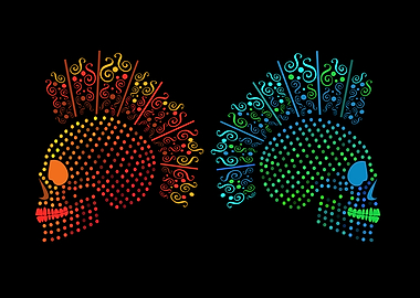 Punk skulls halftone