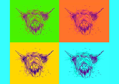 Highland Cattle Pop Art