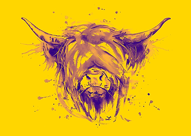 Highland Cattle Yellow Pop