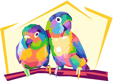 Love Bird WPAP Pop Art