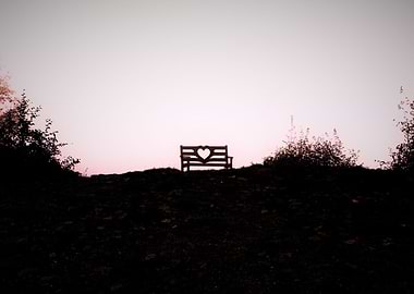Heart shaped bench