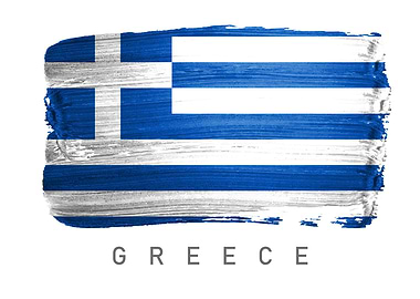 Greece flag map europe