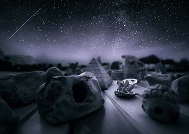 Cosmos night in Almeria