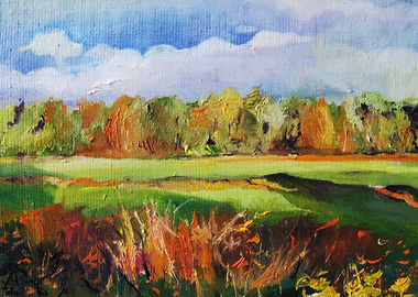 Landscape oil painting