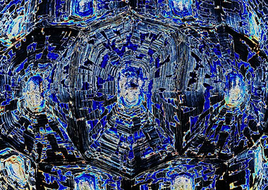 Pattern black blue cream