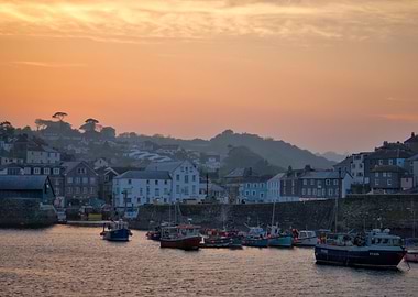 Mevagissey harbour sunset