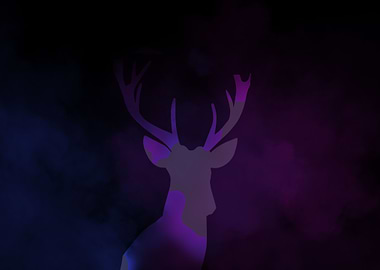 Galaxy deer colour splash