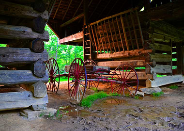 Buggy and barn