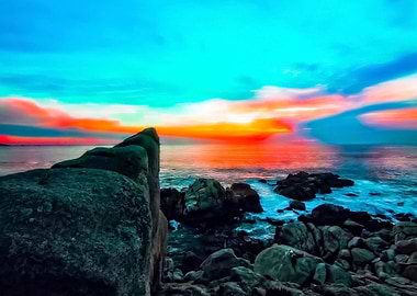 California beach sunset