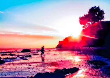 sunset beach in California