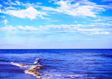 blue ocean blue sky