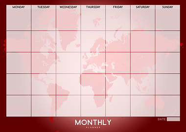 Monthly Planner red