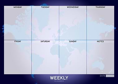 Weekly planner blue