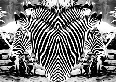 zebra in black and white