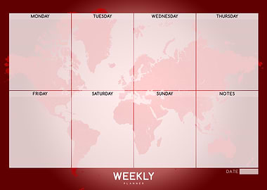 Weekly planner red
