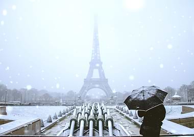Eiffel Tower in Snow ii