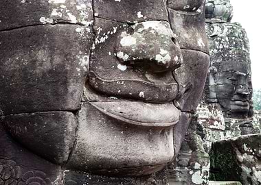 Faces carved in stone