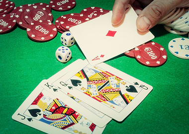 Poker cards chips dice roy