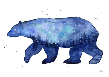 Galaxy Bear Silhouette