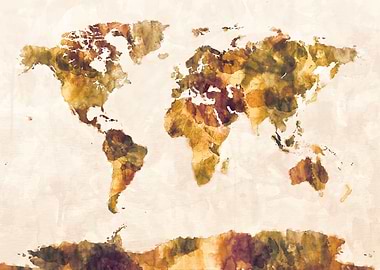 World Map Watercolor
