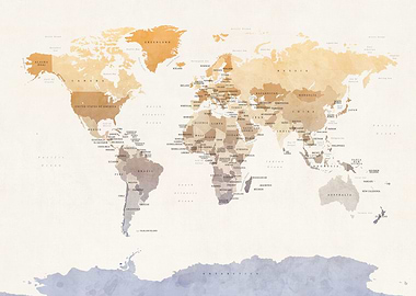 World Map Painting Names