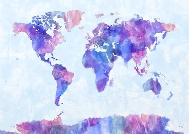 World Map Watercolor