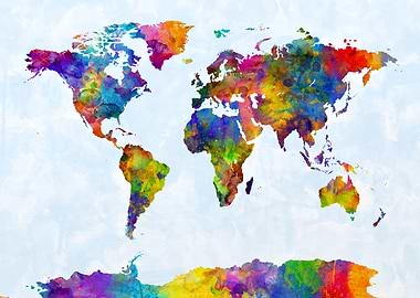 World Map Watercolor