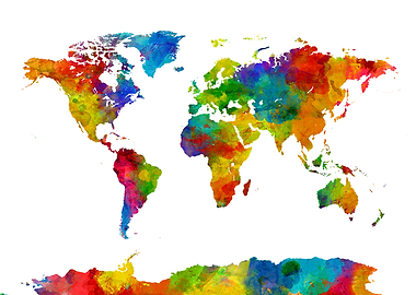 World Map Watercolor