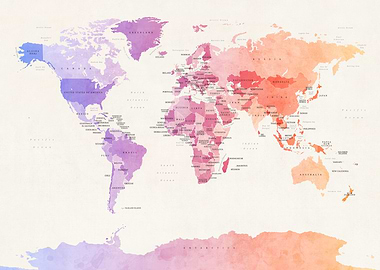 World Map Watercolor