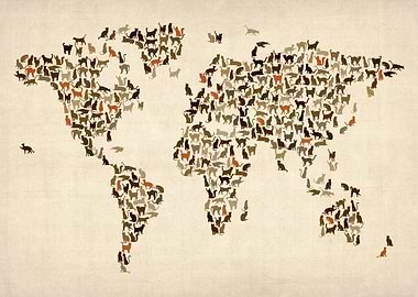 Cats Map of the World Map