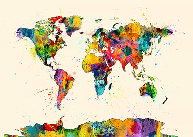 World Map Painting