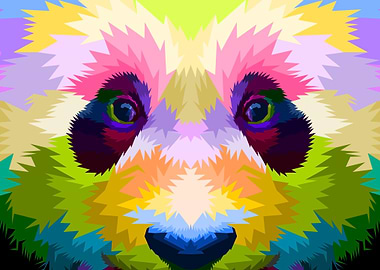 close up of face panda