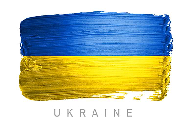 Ukraine flag map europe