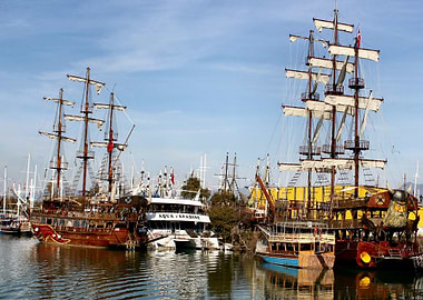 old Sailboats harbor