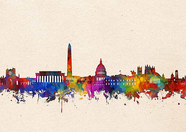 washington dc watercolor