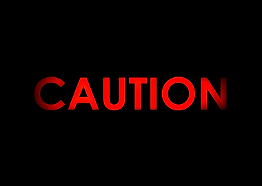 Caution red message text