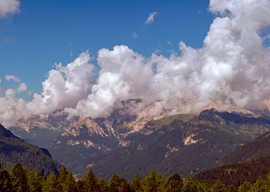 rocky mountain and cloudy