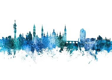 Zaragoza Spain Skyline