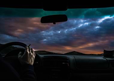 Driving Through Sunset