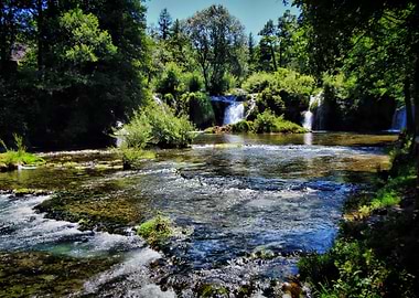 Waterfall in spring