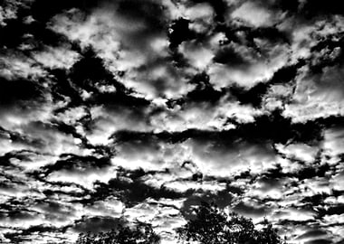 Dark sky heavy clouds