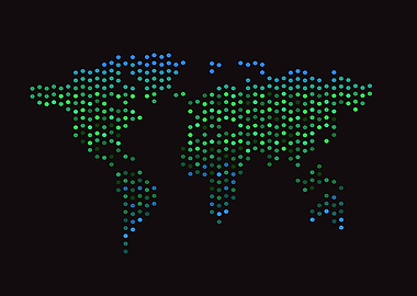 World map halftone neon 2
